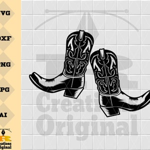 Cowboy boots svg | Cowboy Rodeo Lasso | Cowgirl boot |Western boots svg | Western shoes Svg | Cricut & Silhouette | Printable | Png Dxf