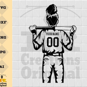 Softball Player SVG: Personalized Name Cut File (Digital Download)