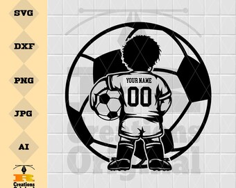 Personlig fotbollsspelare SVG | Fotboll Clipart, PNG, JPG (digital nedladdning)