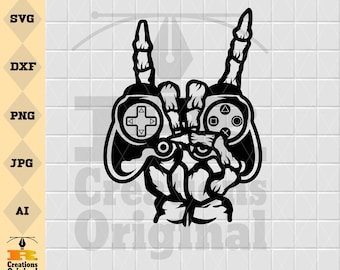 File SVG / Gamer Cut del controller di gioco Skeleton Hand (download digitale)