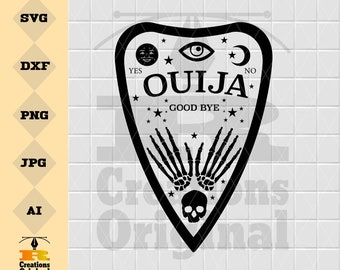 Tabla Ouija SVG: Clipart de Halloween, Archivo de corte gótico espeluznante (Descarga digital)