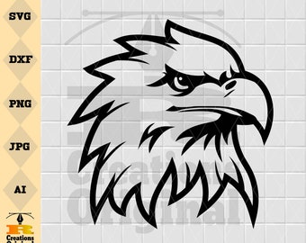 Archivo SVG de cabeza de águila americana / Archivo de corte patriótico (descarga digital)