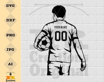 Personlig fotbollsspelare SVG: Sport Clipart (digital nedladdning)
