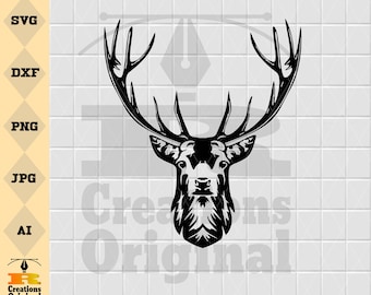 Deer Head SVG: Hunting Silhouette Clipart (Digital Download)