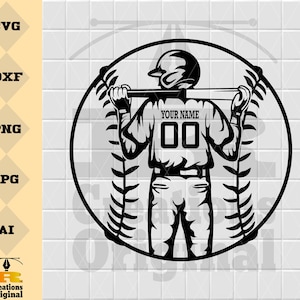 Personalized | Baseball Dad Svg | Baseball Bat Svg | Baseball Player Svg | Baseball Clipart | Baseball Shirt | Baseball Stencil | Png