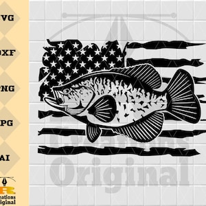 US Crappie Fish | Panfish Fishing SVG | Angling SVG | Fish Decals Vinyl Stencil Graphics | Cut Files Clip Art Vector Digital Dxf Png Eps