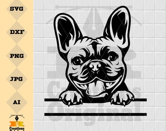 フレンチブルドッグ SVG、PNG、カッティングデジタルファイル