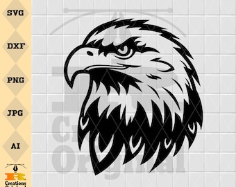 Cabeza de águila americana SVG: Archivos de corte de silueta para Cricut (Descarga digital)