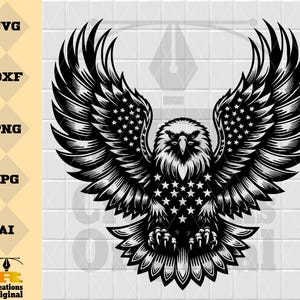 American Flag Eagle SVG PNG: Patriotic Clipart (Digital Download)