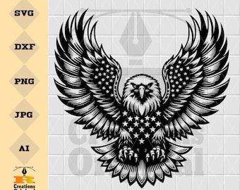 Amerikanische Flagge Adler SVG PNG - Clipart (digitaler Download)