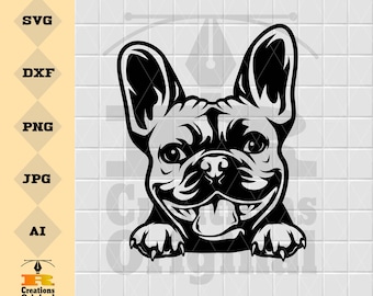 フレンチブルドッグ SVG、PNG、カッティングデジタルファイル
