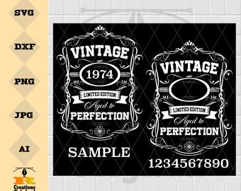 SVG di compleanno vintage: design invecchiato alla perfezione (download digitale)