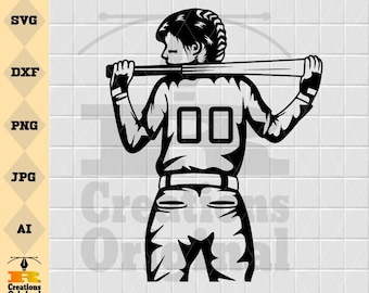 Softball Player SVG: Sport Clipart Vector Cut Files (Digital Download)