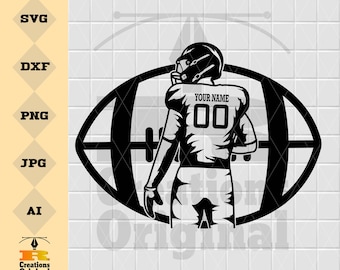 Football Player Svg | Personalized Name | Football Name Svg | Football Shirt | Football Season | Sublimation Designs | Png Eps Dxf
