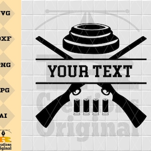 Fällskytte SVG | Silhuett av lermål och korsade vapen (digital nedladdning)