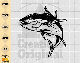 Tuna Fish SVG: Angler Clipart, Salt Water Fishing (Digital Download)