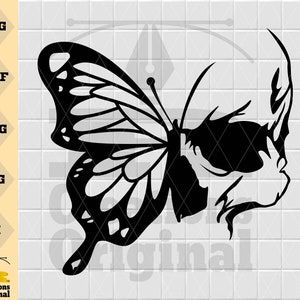 Skull Butterfly SVG: Skeleton Clipart for Cricut & Silhouette (Digital Download)
