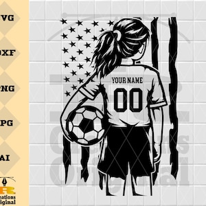 Aanpasbare voetballer SVG: Amerikaanse vlag clipart (digitale download)