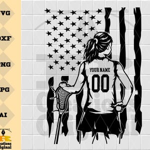 Lacrosse Player Svg | Personalized Name | Lacrosse Svg | Lacrosse Stick Svg | Lax Mom Svg | Lacrosse Decals | Lacrosse Mom Shirt