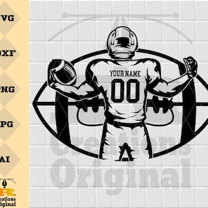 Customizable Football Player Svg | Football Svg | Football Team Svg | Football Shirt | Football Season | Super Bowl Clipart | Png Eps Dxf Ai