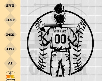 Archivo SVG de jugadora de sóftbol personalizada: archivo de corte de niña (descarga digital)