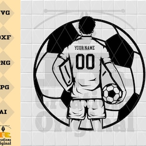 Voetballer SVG: sport clipart, voetbal vader cadeau (digitale download)