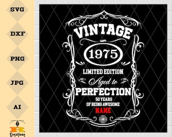 50° compleanno SVG: edizione vintage 1975 (download digitale)