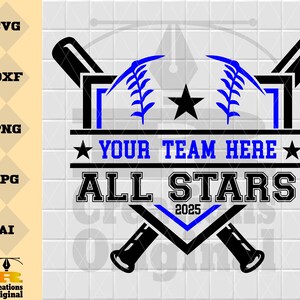 Baseball Allstars Svg Png | Baseball Template Svg | Allstars Game Svg | Allstars Template | Baseball Dad Svg | Allstars Svg | Baseball Shirt