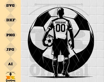 Personlig fotbollsspelare SVG: Sport Clipart (digital nedladdning)