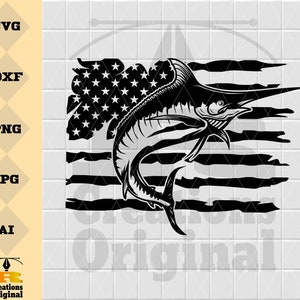 Blue Marlin Fish Svg | Us Marlin Fishing Svg | Blue Marlin Svg | Sailfish Svg | Marlin Cricut | Fish Svg | Fish Hook Svg | Png Dxf Eps