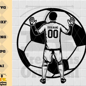 Goalkeeper SVG | Personalized Name | Goalkeeper PNG | Sport Svg | Soccer Clip art | Digital Download | Cutting File | Png Dxf Jpg Eps
