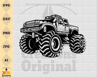 Monster Truck SVG Clipart: Off Road Vehicle Design (Digital Download)