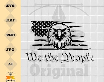 Bandera de Nosotros, el Pueblo, Águila SVG PNG: Clipart Patriótico (Descarga Digital)