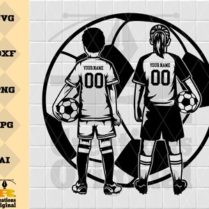 Gepersonaliseerde voetbal kinder-SVG: voetbalshirtontwerp (digitale download)