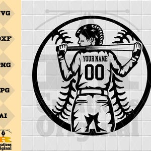 Softball Player SVG: Clipart, Vector Graphics (Digital Download