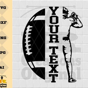 Football Player SVG: Personalized Team Name Design (Digital Download)