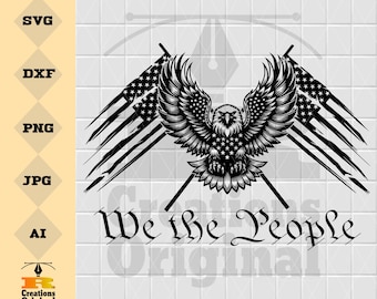 Bandera de Nosotros, el Pueblo, Águila SVG PNG: Clipart Patriótico (Descarga Digital)
