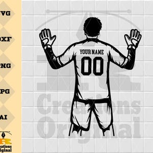 Personalized Name Goalkeeper Svg | Goalkeeper Png | Sport Svg | Soccer Clip art | Digital Download | Cutting File | Png Dxf Jpg Eps