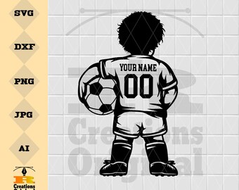 Fotbollsbarn SVG | Fotbollsclipart (digital nedladdning)