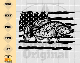 Crappie Fishing USA Flag Vinyl Sticker - 5" Outdoor Rated Decal For Cars, Windows & Gear