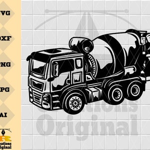 Concrete Mixer Truck SVG: Construction Clipart (Digital Download)