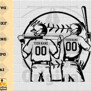 Giocatore di baseball personalizzato SVG: Clipart della maglietta del papà (download digitale)