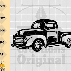 Vintage Farm Truck SVG: Retro Pickup Car Cutting Files (Digital Download)