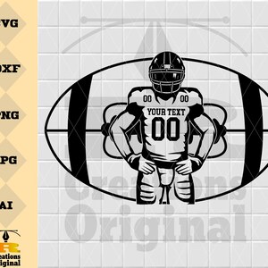 Personalized Football Player SVG: Custom Name Shirt Design (Digital Download)