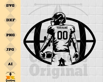 Football Player Svg | Personalized Name | Football Name Svg | Football Shirt | Football Season | Sublimation Designs | Png Eps Dxf