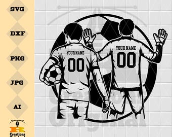 Målvakt & Fotbollsspelare SVG Clipart: Sportdesign (digital nedladdning)