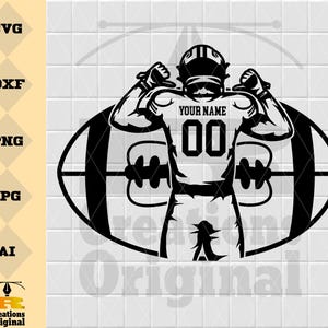 Customizable Football Player Svg | Football Svg | Football Team Svg | Football Shirt | Football Season | Super Bowl Clipart | Png Eps Dxf Ai