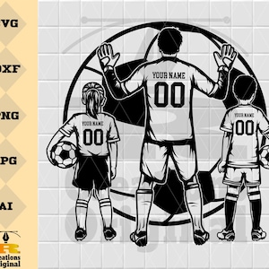 Gepersonaliseerde voetbalteam-SVG: kinderen en keeper (digitale download)