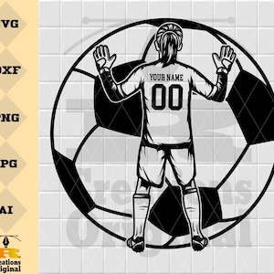 Female Goalkeeper SVG | Personalized Name | Goalkeeper PNG | Sport Svg | Soccer Clip art | Digital Download | Cutting File | Png Dxf Jpg Eps