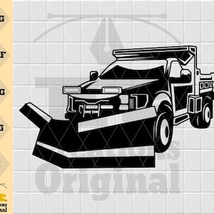 Snowplow Truck Illustration: Decal Sticker Clipart (Digital Download)